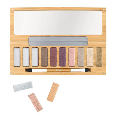 Ultraglänzende Lidschattenpalette, Nachfüllbar, Vegan und Tierversuchsfrei, Pinsel und Spiegel in Box enthalten, Naturkosmetik auf höchstem Nievau