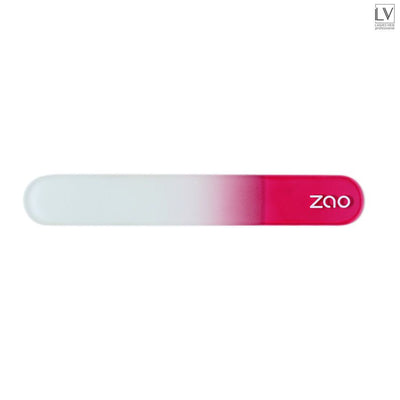 Glassnagelfeile von ZAO essence of nature. Logo von ZAO befindet sich auf der rechten Seite. Der Griff ist in einem schönen Pink gehalten.