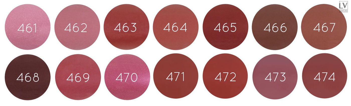 Darstellung der einzelnen Farben mit Nummer des Produktes. 